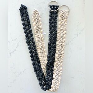 Set of 2 Beaded Woven Belts